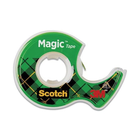 3M Scotch, Magic Tape In Handheld Dispenser, 1In Core, 0.5in X 66.66 Ft, Clear 119